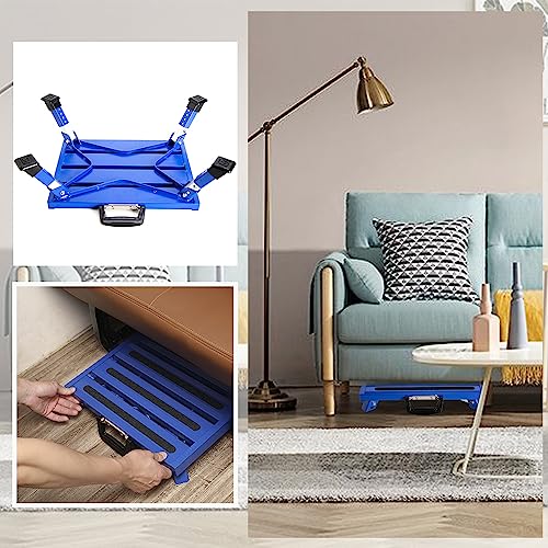 Homeon Wheels Aluminium RV Steps Adjustable Folding Step Stool with Non-Slip Rubber Feet, Stable Platform, Safety Strips, Handle, Easy Carry, Outdoor Camper Trailer Travel - Blue - color: Blue