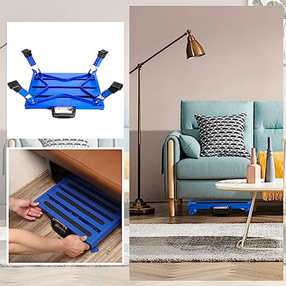Homeon Wheels Aluminium RV Steps Adjustable Folding Step Stool with Non-Slip Rubber Feet, Stable Platform, Safety Strips, Handle, Easy Carry, Outdoor Camper Trailer Travel - Blue - color: Blue
