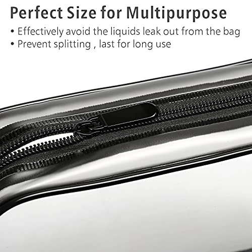 PACKISM Clear Toiletry Bag - TSA Approved Toiletry Bag 3 Pack Same Medium Size, Quart Size Bag Travel Makeup Cosmetic Bag, Carry on Airport Airline Compliant Bag, Black - color: Y- Black, size: Medium Set (Standard)
