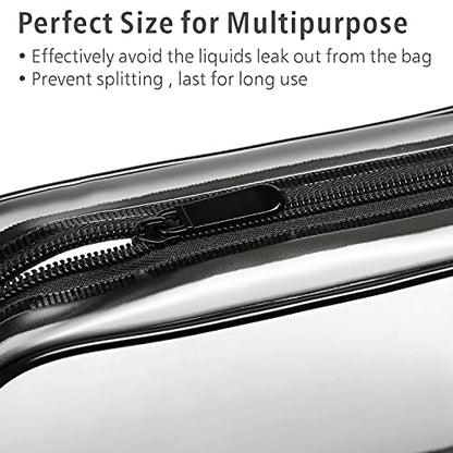 PACKISM Clear Toiletry Bag - TSA Approved Toiletry Bag 3 Pack Same Medium Size, Quart Size Bag Travel Makeup Cosmetic Bag, Carry on Airport Airline Compliant Bag, Black - color: Y- Black, size: Medium Set (Standard)