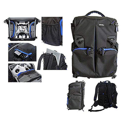 Ultimaxx Water Resistant Travel Backpack Carry Case with Folding Compact Lightweight Luggage Cart for DJI Quadcopter Drones, Phantom 4, Pro, Advanced, Standard Series and Additional Accessories