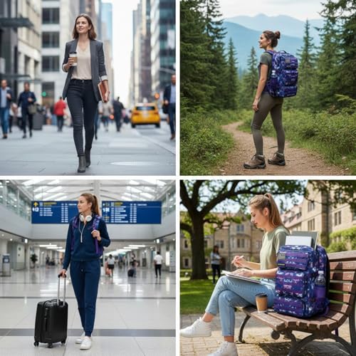 Military Tactical Backpack 55L for Men & Women Bug Out Bag Assault pack Molle Daypack Hiking Trekking Rucksack (Purple tie dye) - color: Purple Tie Dye