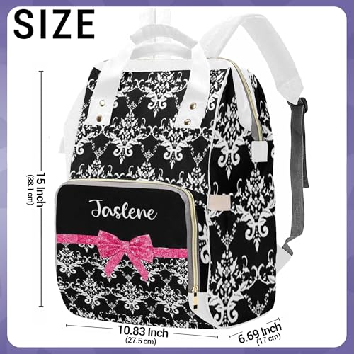 Newcos Abstract Damask and Pink Glitter Diaper Bag Nursing Baby Bags Nappy Bag Casual Travel Daypack for Mom Gifts Design 35 One Size - color: Design 35