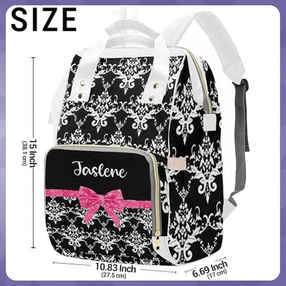 Newcos Abstract Damask and Pink Glitter Diaper Bag Nursing Baby Bags Nappy Bag Casual Travel Daypack for Mom Gifts Design 35 One Size - color: Design 35