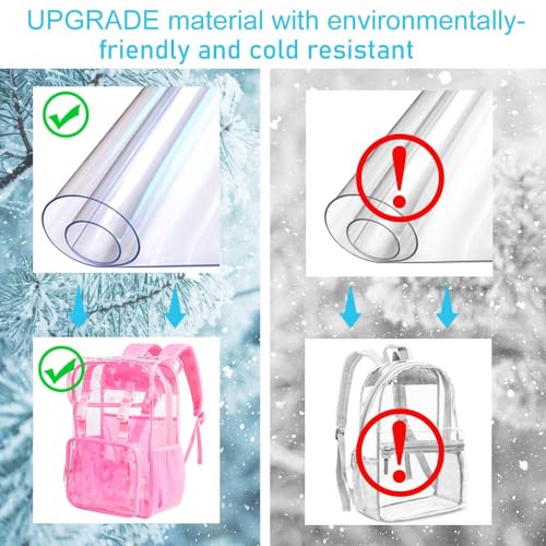 3PCS Pink Clear Backpack, Heavy Duty Transparent Bookbag for Girls Women, Stadium Approved See Through Backpack Set (Pink Love) - color: Pink Love