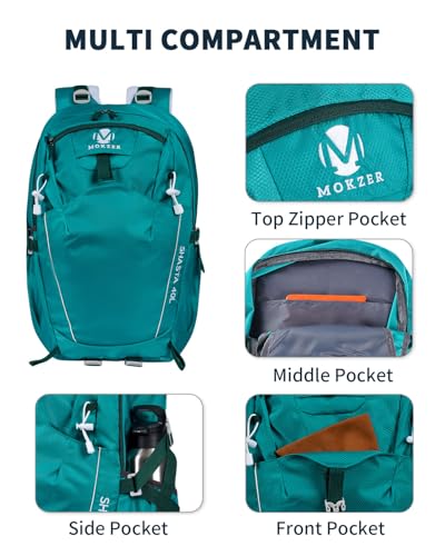 Hiking Backpack 40L Lightweight Waterproof Daypack for Men Women Outdoor Camping Mountaineering Trekking Travel Bag - color: Lake Blue