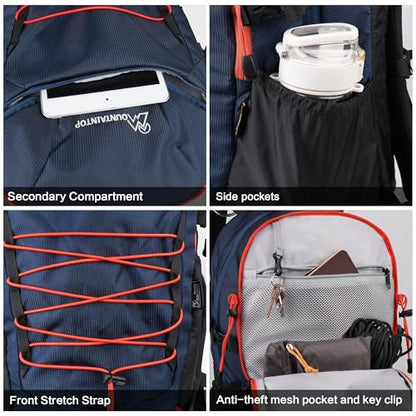 MOUNTAINTOP 25/30L Lightweight Hiking Backpack, Outdoor Daypack - color: 30l-dark Blue