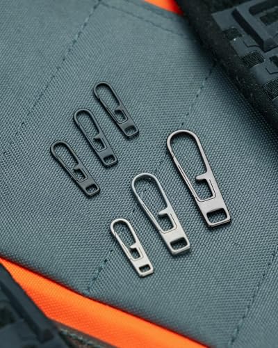 VIPERADE VAT1 Heavy Duty Titanium Zipper Pulls Replacement, Universal Zipper Pull Tab Repair Kit for Jackets, Coats, Suitcases, Luggage, Backpacks, Handbags and EDC Pouches (6 Polished, 2S+2M+2L) - color: 6 Polished, size: 2S+2M+2L