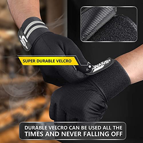 SAWANS Weight Lifting Gloves Gym Workout Fitness Wrist Wrap Support Men Women Fingerless Gloves Full Finger Touchscreen - size: X-Large