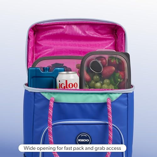 Igloo Soft Cooler Bag | Summit Series | Insulated Cooler Tote | Backpack Cooler - color: Electric Indigo 24 Can