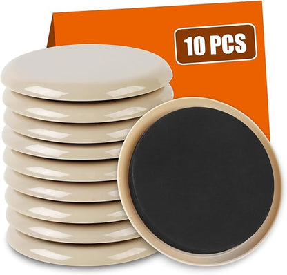 10PCS Furniture Sliders for Hardwood Floors, Reusable Furniture Sliders for Carpet, Heavy Duty Furniture Movers Sliders, Carpet, Floor Protectors