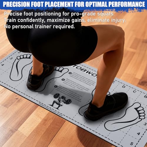 31.5'' X 13.8'' Non-Slip Squat Mat with Foot Position, Pro-Grade Exercise Mat Great for Squats, Leg and Lunges, Improving Muscle Activation, Versatility and Safety, Ideal for Home Fitness Enthusiasts - color: Grey