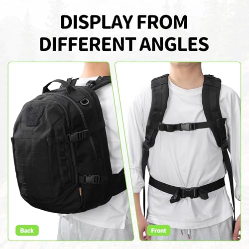 EXCELLENT ELITE SPANKER 40L Tactical Military Backpack for Men and Women Large Rucksack Assault Pack Bag for Outdoor Camping, Hiking(Black) - color: Black