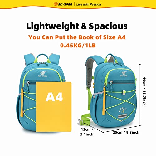 SKYSPER Kids Backpack 12L Children School Bag Child Boy Girl Pack Ages 4-8 for Traveling Day Trips Classes Camping(Gyan) - color: Cyan, size: Small