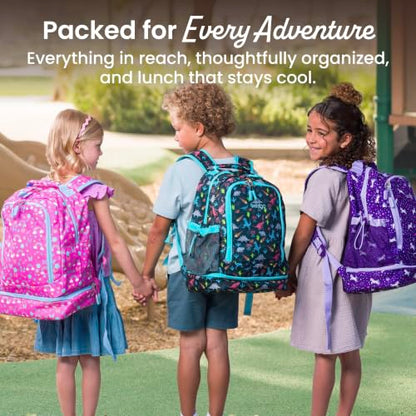 Bentgo Kids 2-in-1 Backpack & Insulated Lunch Bag - Durable 16” Backpack & Lunch Container in Unique Prints for School & Travel - Water Resistant, Padded & Large Compartments (Shark) - color: Shark
