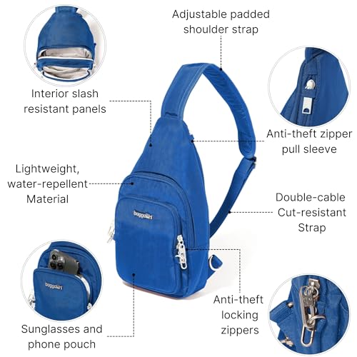 Baggallini Securtex Anti-Theft Daytripper Sling - color: Lapis