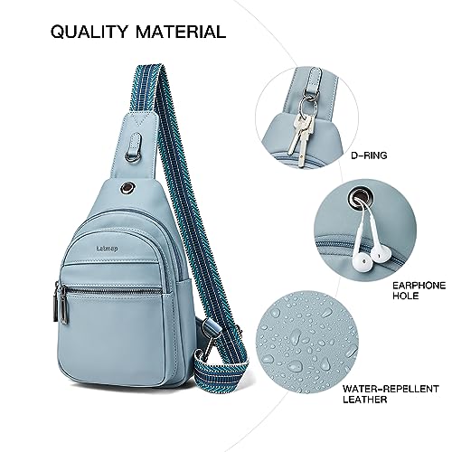 LATMAP 7L Sling Bag For Women Faux Leather Anti Theft Small Casual Daypack Backpack Fanny Pack Crossbody Chest Bags Purse Waterproof Light Blue - color: 7l-light Blue