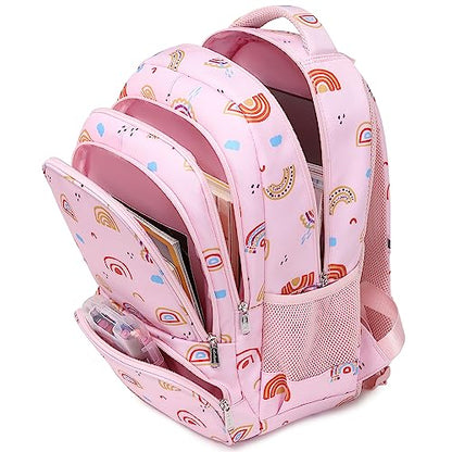 abshoo Lightweight Rainbow Kids Backpack For School Girls Elementary Kindergarten Bookbag School Bags (Rainbow) - color: Rainbow