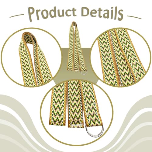 harayaa Yoga Strap Pilates Exercise Band Assisted Stretching Strap Resistance Band Polyester Material Suitable for Home Fitness Gym Workout - color: coffee