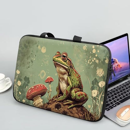 14 15 15.4 15.6 inch Laptop Handle Bag Computer Bag, Pouch Holder Notebook Sleeve Cover Soft Case Compatible for Dell,Lenovo,Toshiba HP, Asus Notebook-Sad Frog Mushroom - color: Sad Frog Mushroom