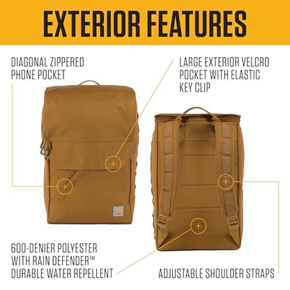 Carhartt 21L Top-Load Backpack, Durable Water Resistant Coated Canvas Base W/ 17" Laptop Sleeve, Port - color: Port