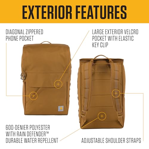 Carhartt 21L Top-Load Backpack, Durable Water Resistant Coated Canvas Base W/ 17" Laptop Sleeve, Bluestone - color: Bluestone