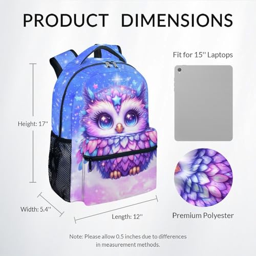 Kids Backpack - Owl Backpack for Girls - Cute Toddlers Bookbag - Durable School Bag for Kindergarten/Preschool/Elementary(17 Inch) - color: Color-8