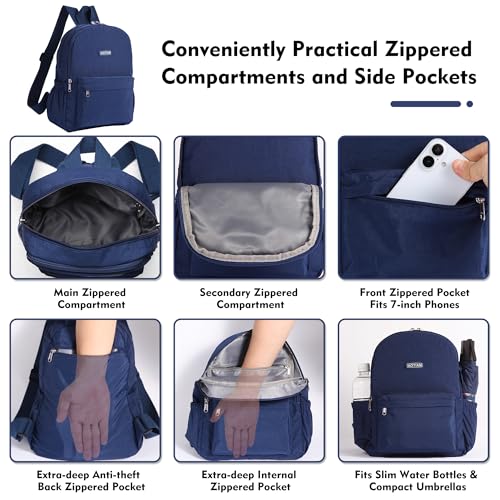 AOTIAN Lightweight Small Hiking Backpack for Women - Durable Water-Resistant Daypack for Travel, Camping & Outdoor Adventures - color: Blue-small