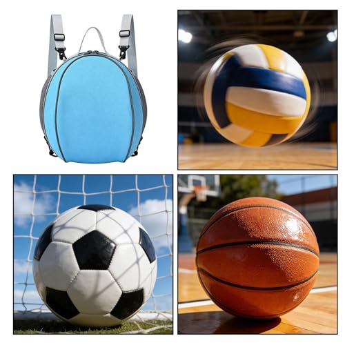 Soccer Backpack, With Smart Storage Solution, 19x25x31cm, Mult-Purpose Ball Bag, Multipurpose Sports Backpack, Waterproof Material, For Volleyball, Gym, Daily Use, Travel, School, Competition, Youth - size: Lake Blue