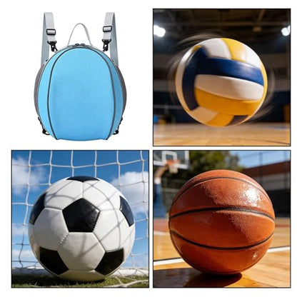 Soccer Backpack, With Smart Storage Solution, 19x25x31cm, Mult-Purpose Ball Bag, Multipurpose Sports Backpack, Waterproof Material, For Volleyball, Gym, Daily Use, Travel, School, Competition, Youth - size: Lake Blue
