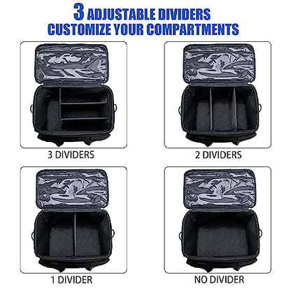 Medical Bag Rolling Roller Bag Trolley Duffel Nurses EMT CNA RN Empty for First Aid Responder Home Health Care Nursing Student Roll Duffle Bag Carry on Wheels Wheeled Work Physicians Doctor - color: Black