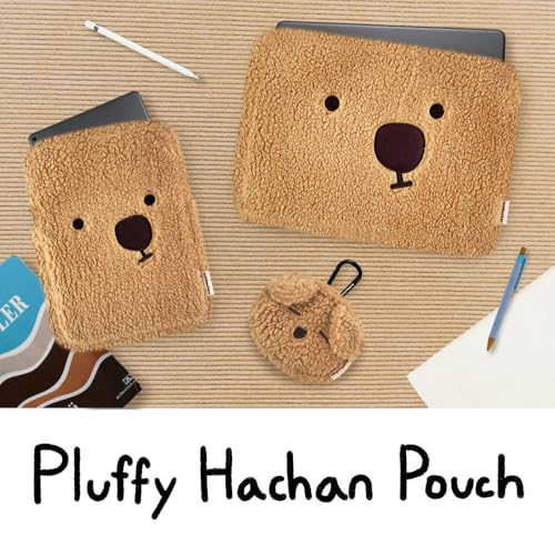 Pluffy HACHAN Laptop Pouch [13 inch/15 inch/17 inch] Cute Fluffy Laptop Pouch Case Sleeve for Women (Brown, 15 inch) - color: Brown, size: 15 inch
