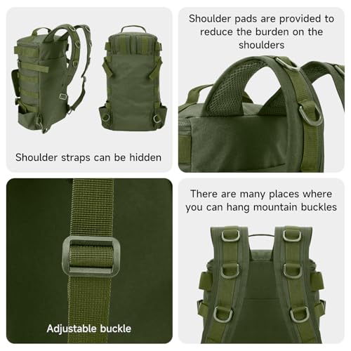 KOMCLUB Fishing Bag Sling Tackle Storage Backpack Dark Green Fishing Gear Bag Outdoor Lightweight Water-Resistant Store Gear and Equipment - color: Green