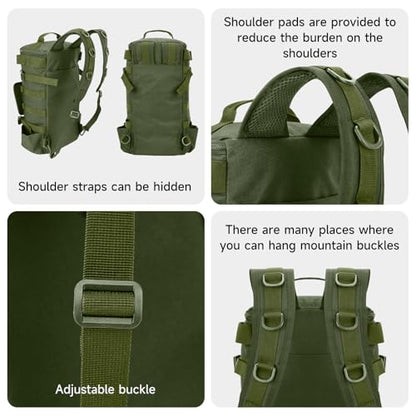 KOMCLUB Fishing Bag Sling Tackle Storage Backpack Dark Green Fishing Gear Bag Outdoor Lightweight Water-Resistant Store Gear and Equipment - color: Green