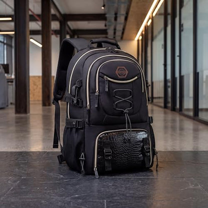 Spacious And Lightweight Outdoor Travel Backpack Featuring a Shoe Compartment - Ideal for Hiking, Camping, And (Black) - color: Black