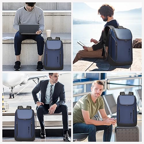 BANGE Business Smart Backpack Waterproof fit 15.6 Inch Laptop Backpack with USB Charging Port,Travel Durable Backpack - color: Blue