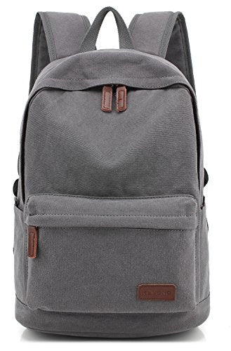kayond Casual Style Lightweight canvas Laptop Bag/Durable Travel backpacks/Rucksack for Men&Women/Fashion Backpack Fits 15 inch Notebook (Gray) - color: Gray
