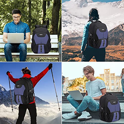LIWAG Extra Large Business Travel Backpack, Anti Theft Water Resistant College Backpack Computer Bag Fits 17.3Inch Laptop Notebook, Blue - color: Blue, size: 17inch