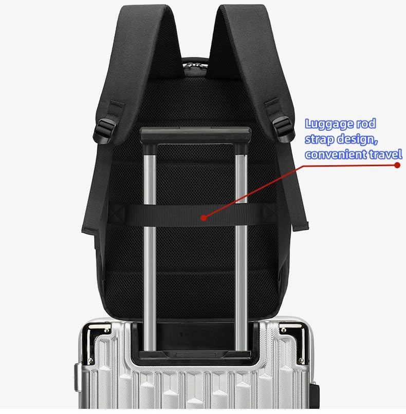 Hard Shell Business Backpack Travel Laptop backpack USB port backpack Daily laptop backpack Waterproof travel backpack (Pink) - color: Pink