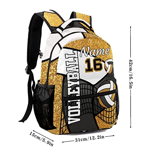 Customized Sports Volleyball Print Waterproof Backpack with Name for Hiking Camping Picnic - color: Backpack 23