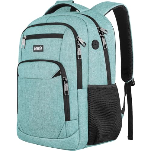 Paude School Backpack,15.6 Inch Laptop Backpack Women Bookbag Rucksack for Teen Girls,School Bags for Teens - color: Green, size: 15.6 inch