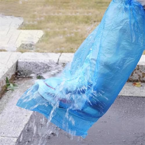 5 Pairs Disposable Rain Boots Shoe Covers Waterproof Portable Elastic Band for Adults Outdoor Travel Hiking Emergency - color: Blue