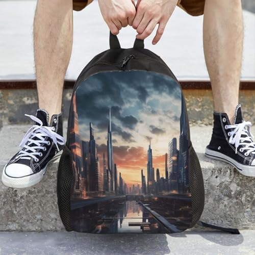 City Scape Backpack Casual Travel Daypack Lightweight Laptop Bags Hiking Backpacks for Women Men