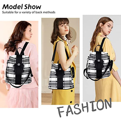 ZOCAI Backpack Purse for Women Fashion Backpack Purses PU Leather Daypacks Anti-Theft Shoulder Bag Satchel Purse - color: 7black/Black