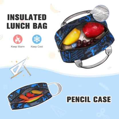 Bevalsa Backpack for Boys, Cool Luminous Boys Backpack with Sling Bag, Lunch Box & Pen Case, School Bags for Kids Children Teens Elementary Middle Schools, Bookbag Glow In The Dark (Blue Game) - color: Blue Game