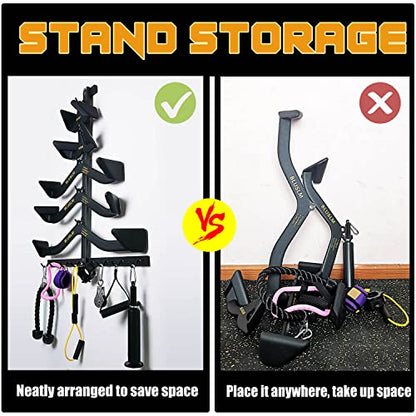 BLUSLM Lat Pull Down Bar Gym Accessory Rack, Lat Pulldown Attachments Cable Attachment Storage Rack for Mag Grip - Home Gym Fitness Heavy Duty A-Frame Stand - color: T-ZHIJIA