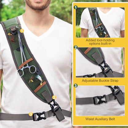 Goture Waterproof Fly Fishing Sling Pack, IPX8 840D TPU Fishing Sling Bag, 13L Tackle Backpack with Rod Holder,Airtight Zipper,Exhaust Valve,Adjustable Strap for Kayaking,Wadering,Hiking - color: A1:13L Green
