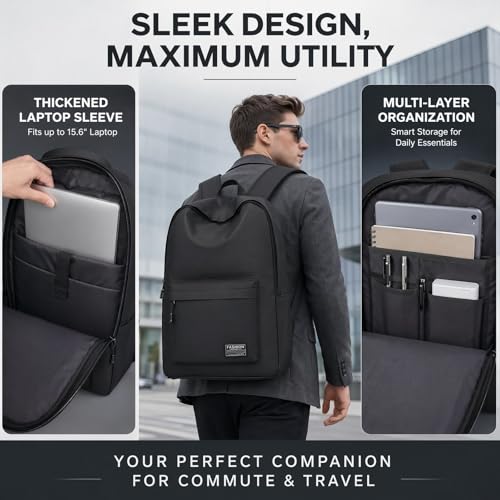 Large Capacity Casual Backpack, Lightweight Laptop Daypack for Daily Travel (black) - color: Black