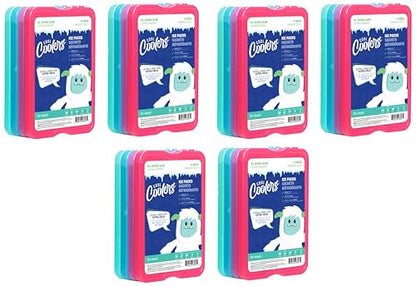 Cool Coolers by Fit & Fresh 4 Pack XL Slim Ice Packs, Quick Freeze Space Saving Reusable Ice Packs for Lunch Boxes or Coolers - color: Multi 8 PK
