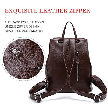 BOYATU Women’s Full-Grain Leather Backpack Purse, Minimal Structured Design, Work Commuter & City Travel, Compact Everyday Essentials, Fashion RFID Pocket Bag (Coffee Brown) - color: Coffee Brown